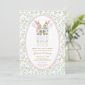 Coquette Bunny Blue or Pink Gender Reveal 招待状 (スタンド正面)