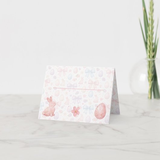 Coquette Bunny & Bows Easter Table Place Card サンキューカード (正面)