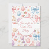 Coquette Bunny Easter Tea Party invitation シーズンカード (正面)