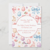 Coquette Bunny Easter Tea Party invitation シーズンカード (裏面)
