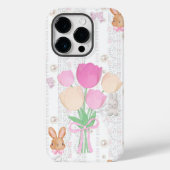 Coquette Bunny Phone Case – White & Floral Case-Mate iPhoneケース (裏面)