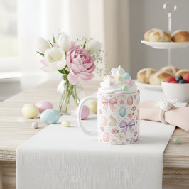 Coquette Bunny & Pink Bows Easter Mug ツートーンマグカップ