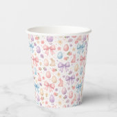 Coquette Bunny & Pink Bows Easter Paper Cups 紙コップ (裏面)