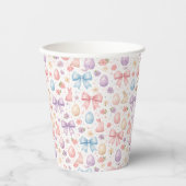 Coquette Bunny & Pink Bows Easter Paper Cups 紙コップ (正面)