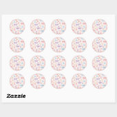Coquette Bunny & Pink Bows Easter Sticker Sheet ラウンドシール (シート)