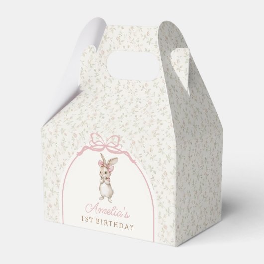 Coquette Bunny Rabbit Girl Birthday Favor Box フェイバーボックス (正面サイド)