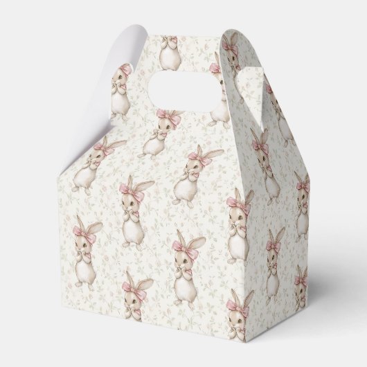 Coquette Bunny Rabbit Girl Birthday Favor Box フェイバーボックス (正面サイド)