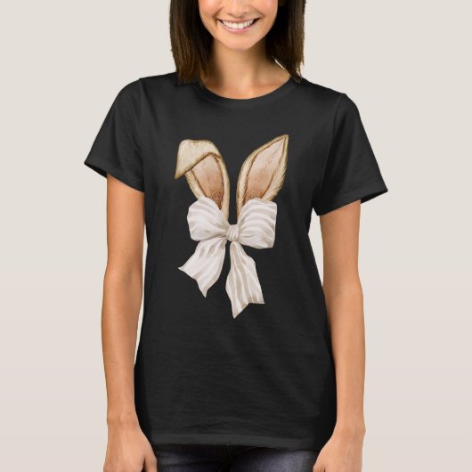 Coquette Bunny Tee, Bow and Ears Design Tシャツ (正面)
