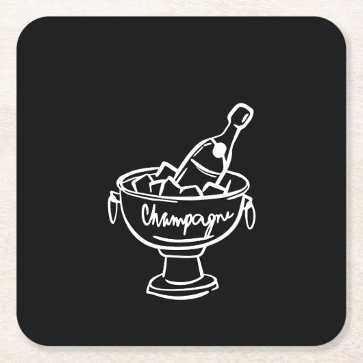 Coquette Champagne スクエアペーパーコースター (正面)