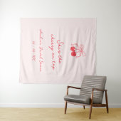 Coquette Cherry Bridal Shower Fabric Welcome タペストリー (インサイチュ(横))