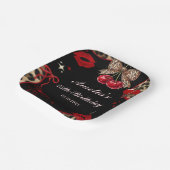 Coquette Cherry Cheetah Birthday Party ペーパープレート (傾斜あり)