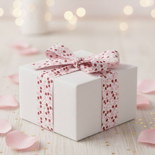 Coquette Cherry Pink Bow Satin Ribbon Cute  サテンリボン