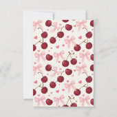Coquette Cherry Thank You Card Pink Bow Gold サンキューカード (裏面)