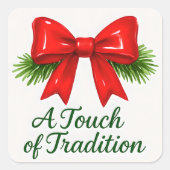 Coquette Christmas Bow — Messy Girl Magic ✨ スクエアシール (正面)