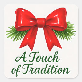 Coquette Christmas Bow — Messy Girl Magic ✨ スクエアシール