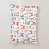 Coquette Christmas Bows Pillow Sleeve Red Green アクセントクッション (裏面(縦))