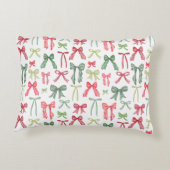 Coquette Christmas Bows Pillow Sleeve Red Green アクセントクッション (裏面)