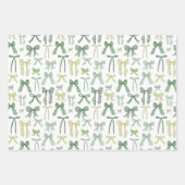 Coquette Christmas Bows Wrapping Paper Red & Green ラッピングペーパーシート (正面2)