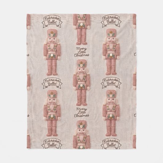 Coquette Christmas Nutcracker Latch Hook Yarn フリースブランケット (正面)