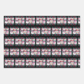 Coquette Christmas Santa Bow Retro Preppy Xmas  ラッピングペーパーシート (正面)