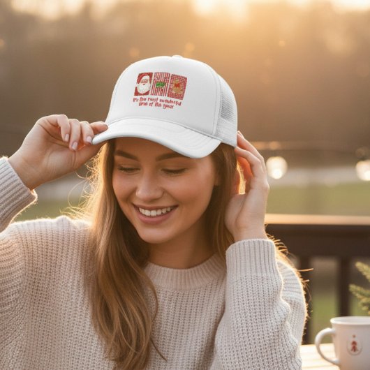 Coquette Christmas Santa Candy Canes Gingerbread キャップ