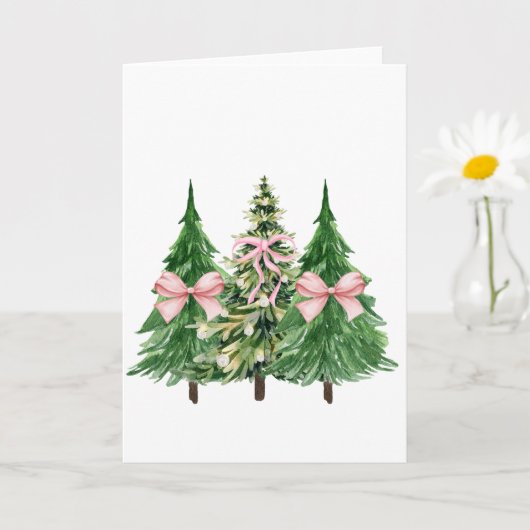 Coquette Christmas Tree, Breast Cancer AwarenessCo カード (小さな植物)