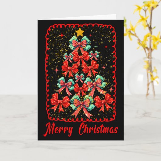 Coquette Christmas,trendy Christmas Funny Gift Wom カード (黄色い花)