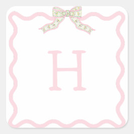 Coquette Christmas Wavy  Photo Christmas スクエアシール