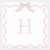 Coquette Christmas Wavy  Photo Christmas スクエアシール (正面)