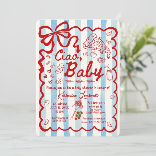 Coquette Ciao Baby Blue Italian Theme 招待状 (スタンド正面)