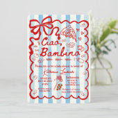 Coquette Ciao Bambino Blue Italian Theme Invitatio 招待状 (スタンド正面)