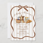 Coquette Coffee A Baby is Brewing Baby Shower 招待状 (正面)