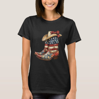 Coquette Cowgirl 4th Of July Boots Western Cowgirl Tシャツ
