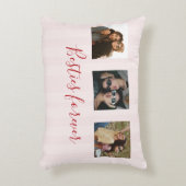 coquette Custom Besties Photos Collage Pink Stripe アクセントクッション (正面(垂直))