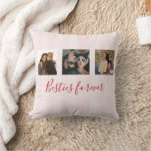 coquette Custom Besties Photos Collage Pink Stripe クッション (ブランケット)