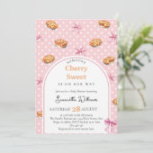 Coquette Cutie Pie Sweet Pink Bow Baby Shower 招待状 (スタンド正面)