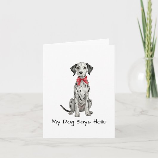Coquette Dalmatian Puppy Watercolor カード (正面)