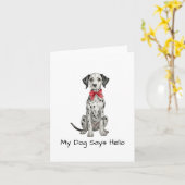 Coquette Dalmatian Puppy Watercolor カード (黄色い花)