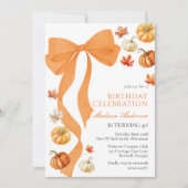 Coquette Fall Birthday Invitation 招待状 (正面)