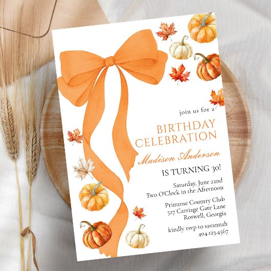 Coquette Fall Birthday Invitation 招待状