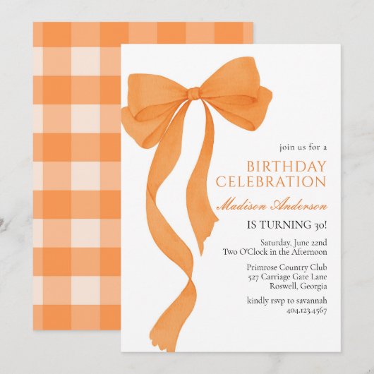 Coquette Fall Birthday Invitation 招待状 (正面/裏面)