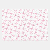Coquette Feminine Pink Bows & Ribbons ラッピングペーパーシート (正面2)