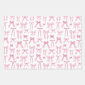 Coquette Feminine Pink Bows & Ribbons ラッピングペーパーシート (正面)