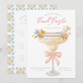 Coquette Final Fiesta 3 Day Itinerary Bachelorette 招待状 (正面/裏面)