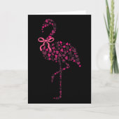 Coquette Flamingo Heart Cute Pink Valentine's Day カード (正面)