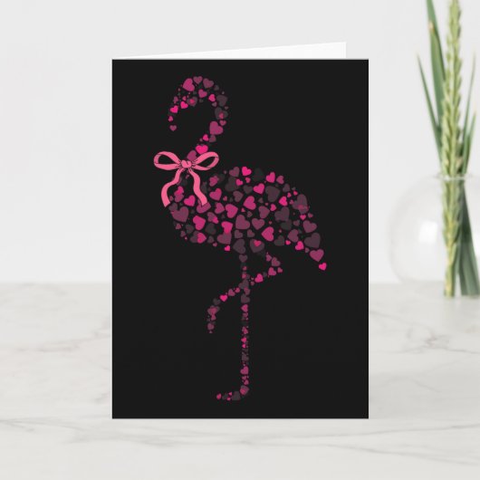 Coquette Flamingo Heart Cute Pink Valentine's Day  カード (正面)