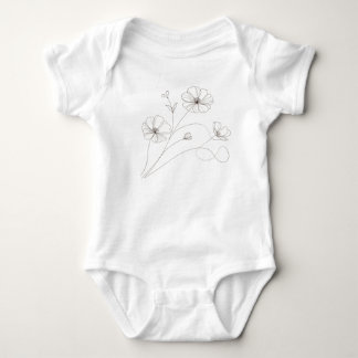 Coquette Floral Iced Coffee Baby Bodysuit | Trendy ベビーボディスーツ