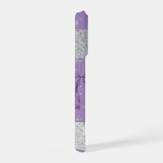 Coquette Floral Patchwork Quilt Spring Flowers Bow iPhoneケース (右側面)