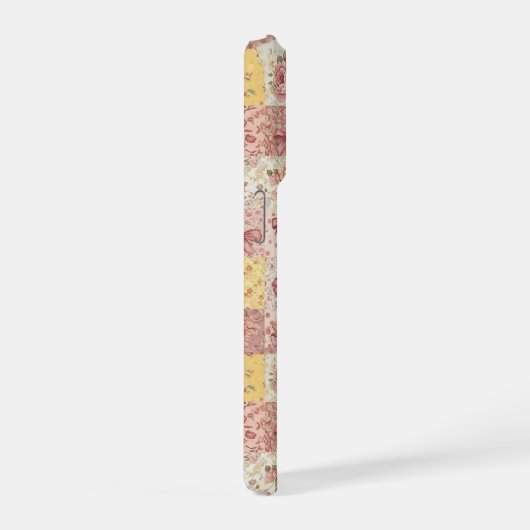 Coquette Floral Patchwork Quilt Spring Flowers Bow iPhoneケース (右側面)