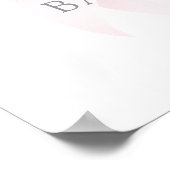 Coquette Floral Pink Bow Baby Girl Shower Welcome ポスター (角)